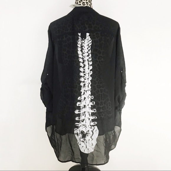 Iron Fist Tops - NWT Iron Fist Skeleton Spineless Chiffon Blouse Iron Fist Tops - NWT Iron Fist Skeleton Spineless Chiffon Blouse